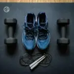 blue and black nike athletic shoes